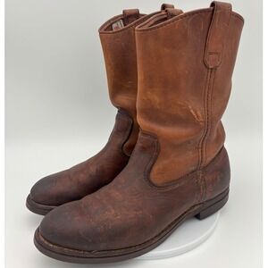 VINTAGE RED WING Men's Leather Boot RARE Pecos Western Cowboy Work Narrow 8.5